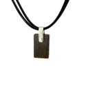 Boulder Opal Pendant W/ Silver on Leather