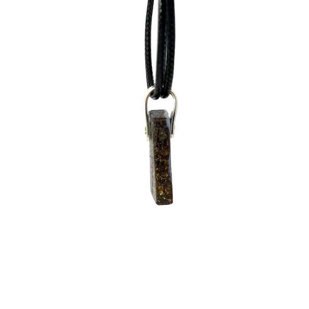 Boulder Opal Pendant W/ Silver on Leather