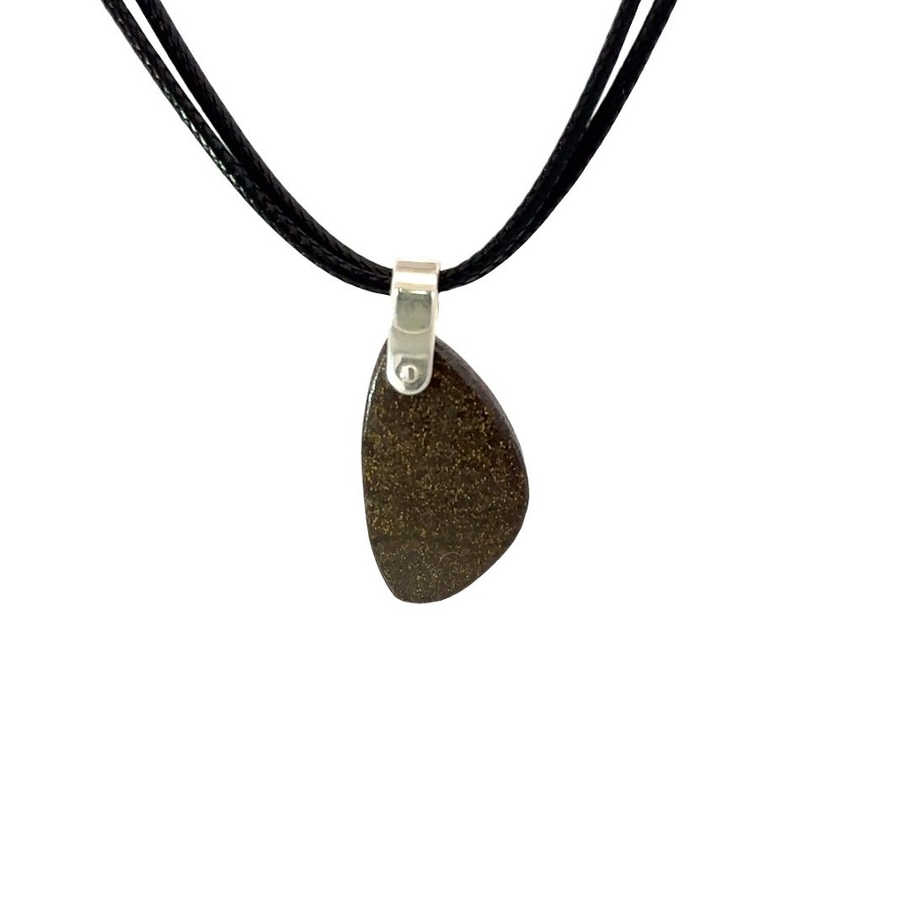 Sterling Silver Boulder Opal Pendant on Leather