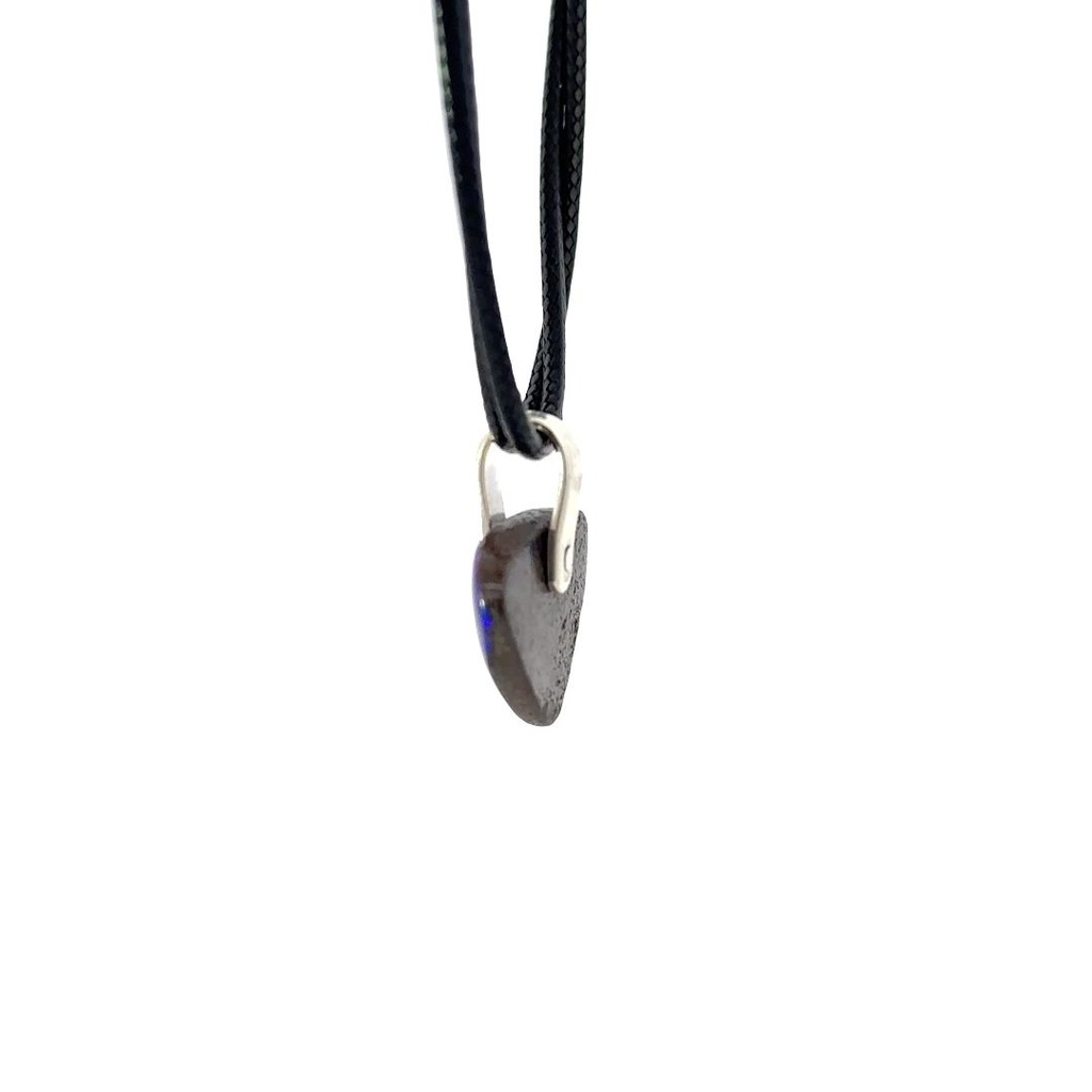 Sterling Silver Boulder Opal Pendant on Leather