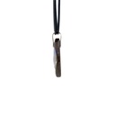 Silver Boulder Opal Pendant on Black Leather