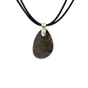 Silver Boulder Opal Pendant on Black Leather