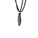 Silver Boulder Opal Pendant on Black Leather