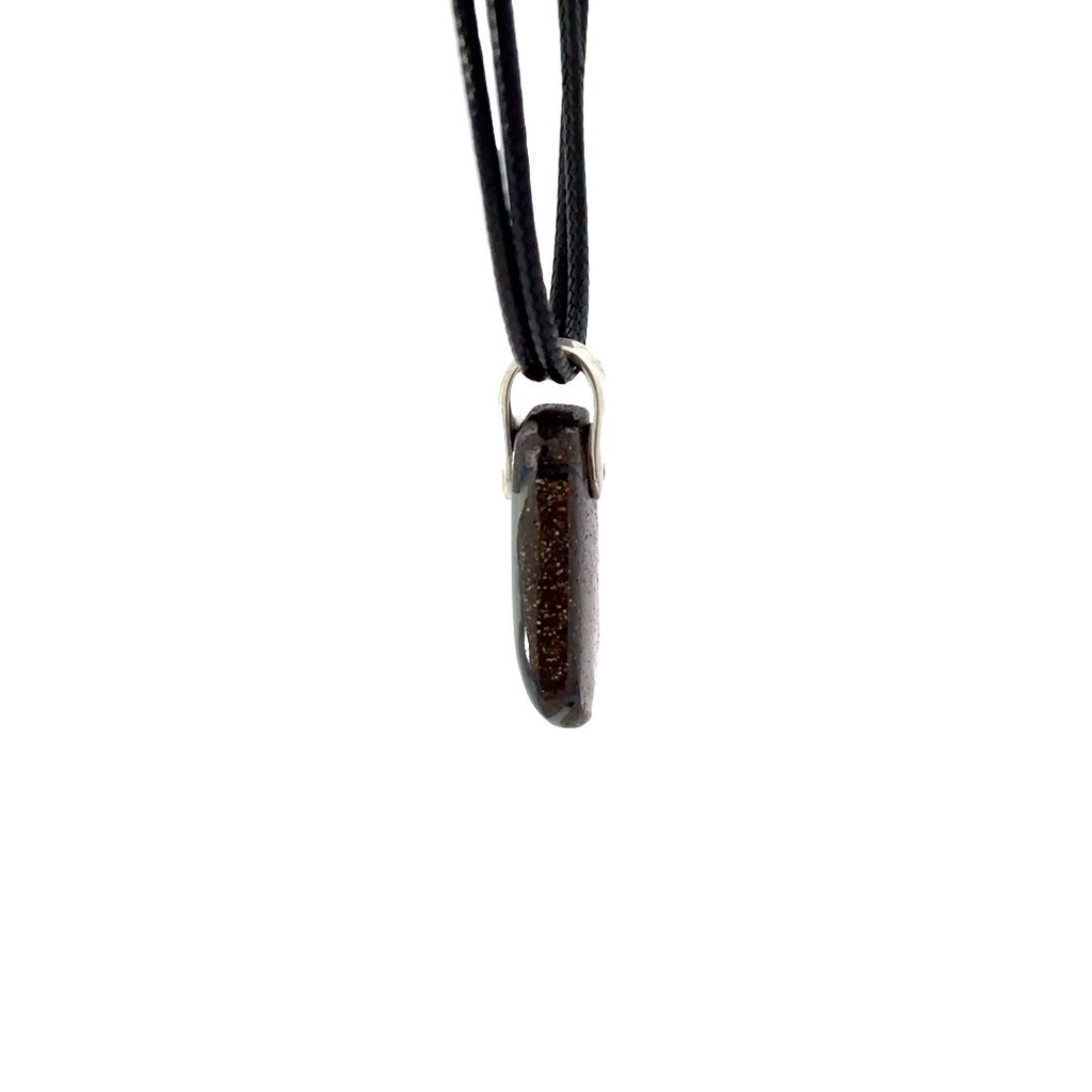 Sterling Silver Boulder Opal Pendant on Leather