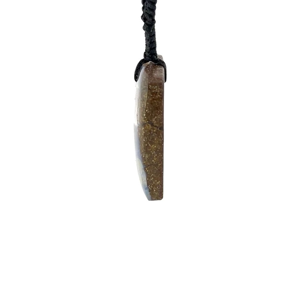 Natural Boulder Opal Pendant on Black Cord