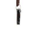 Silver Boulder Opal Pendant on Brown Leather