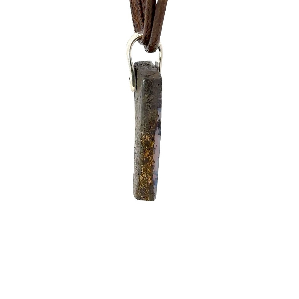 Sterling Silver Boulder Opal Pendant on Leather