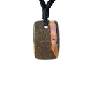 Boulder Opal Pendant on Black Macramé Cord