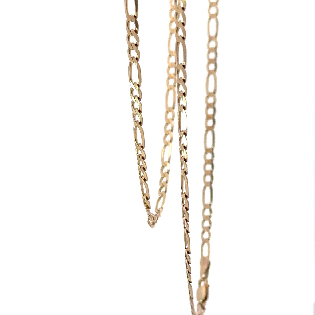 9ct Yellow Gold 58cm Figaro Link Chain