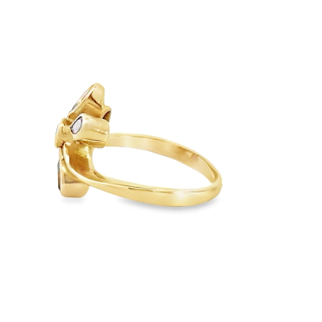 Morganite & Peridot ring in 9ct Gold
