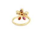 Morganite & Peridot ring in 9ct Gold