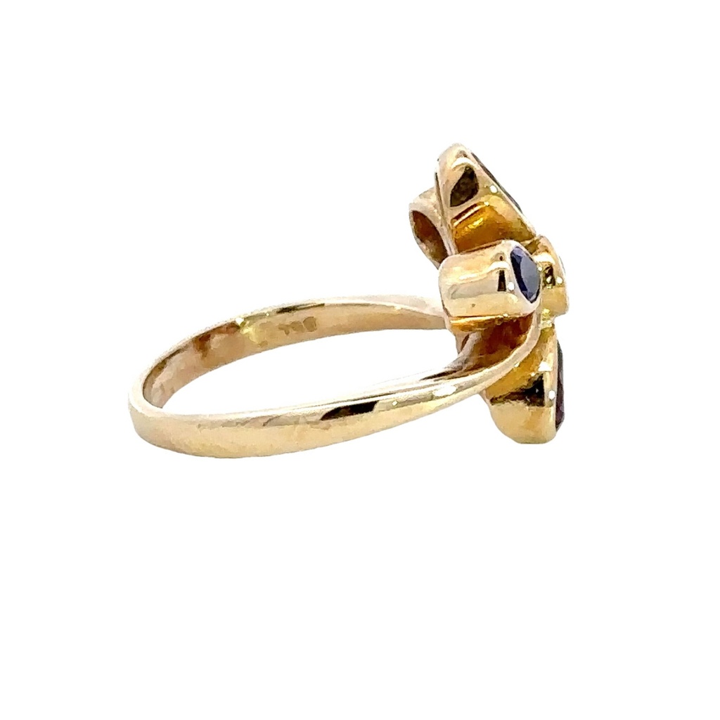 Morganite & Peridot ring in 9ct Gold