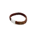 Brown Leather Bracelet with Stainless Steel Clasp