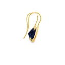 Gold Plated Dark Blue Teardrop Earrings