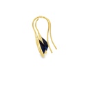 Gold Plated Dark Blue Teardrop Earrings