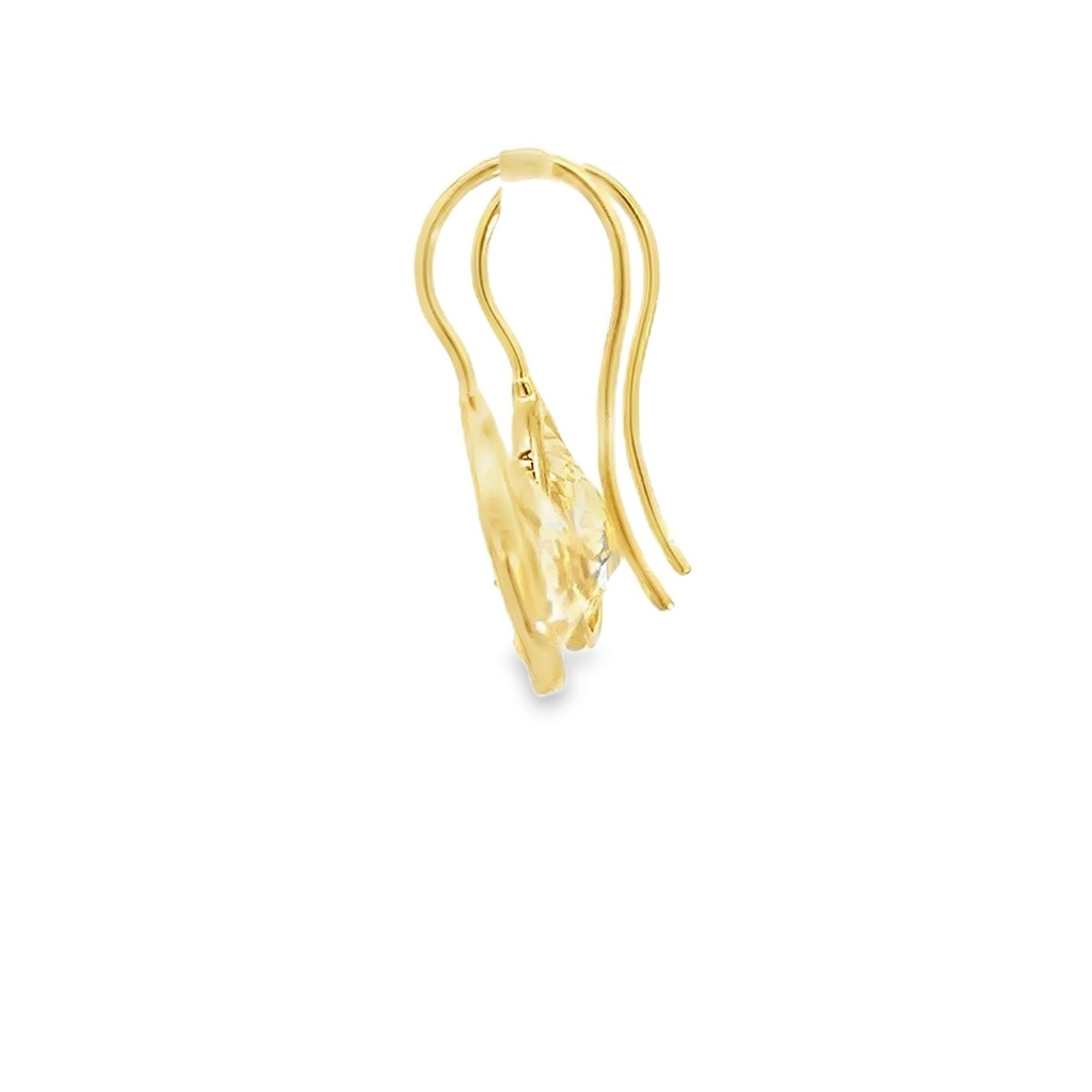 Gold Plated Champagne Teardrop Earrings
