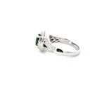 18ct White Gold Green Sapphire & Diamond Ring