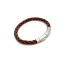 Tan Leather Mens Bracelet With Stainless Steel Clasp