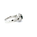 18ct White Gold Green Sapphire & Diamond Ring