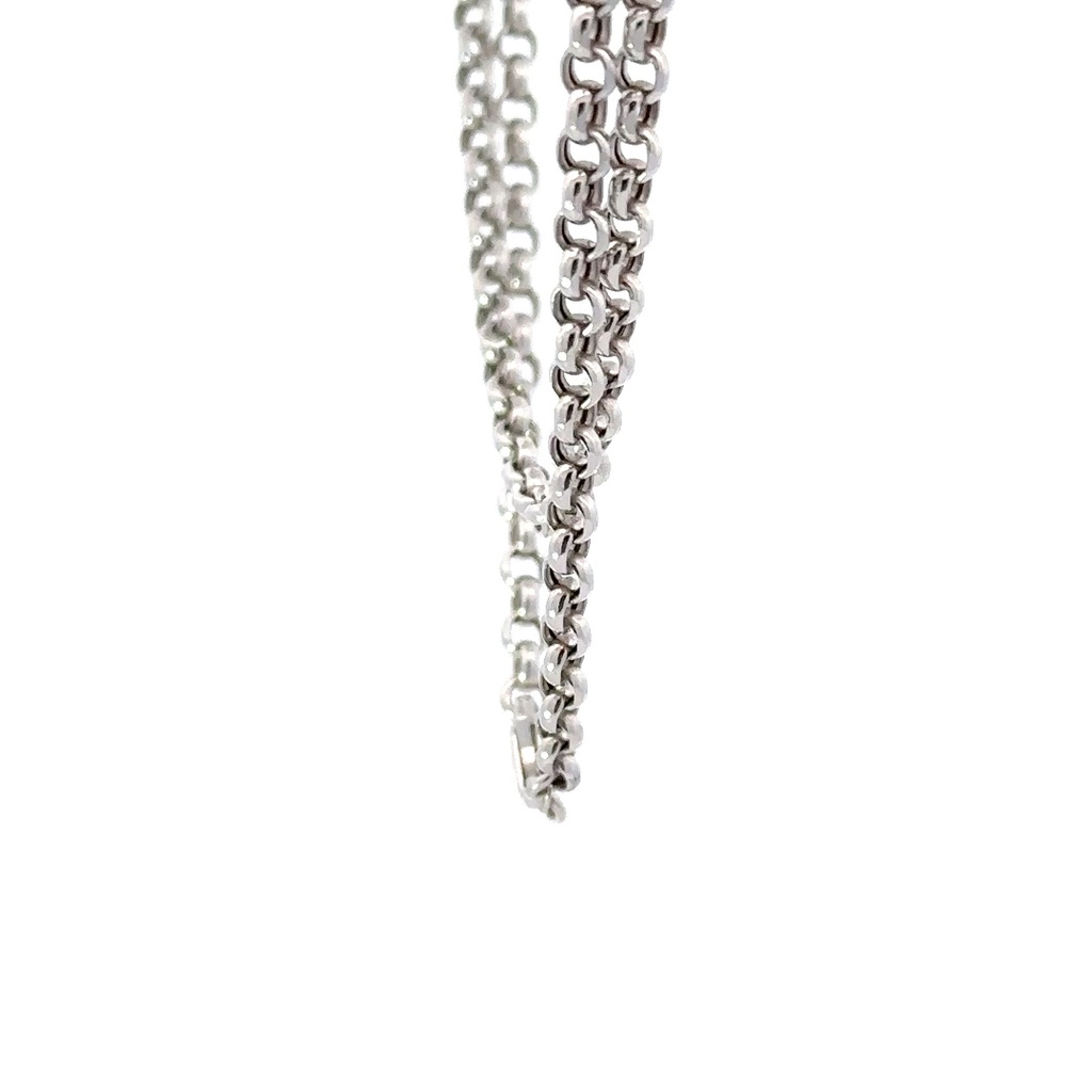 18ct White Gold 40cm Diamond Cut Belcher Chain