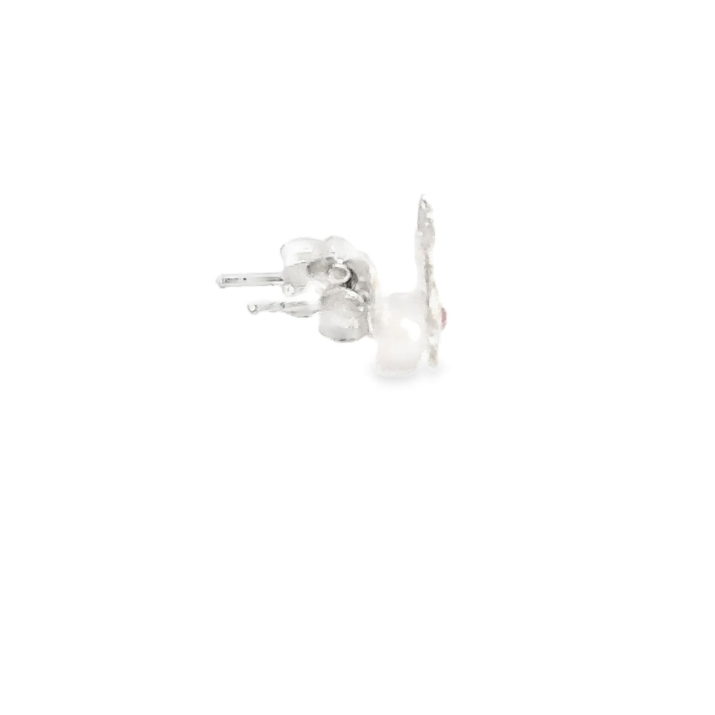Children Sterling Silver Enamel Kitten Stud Earrings