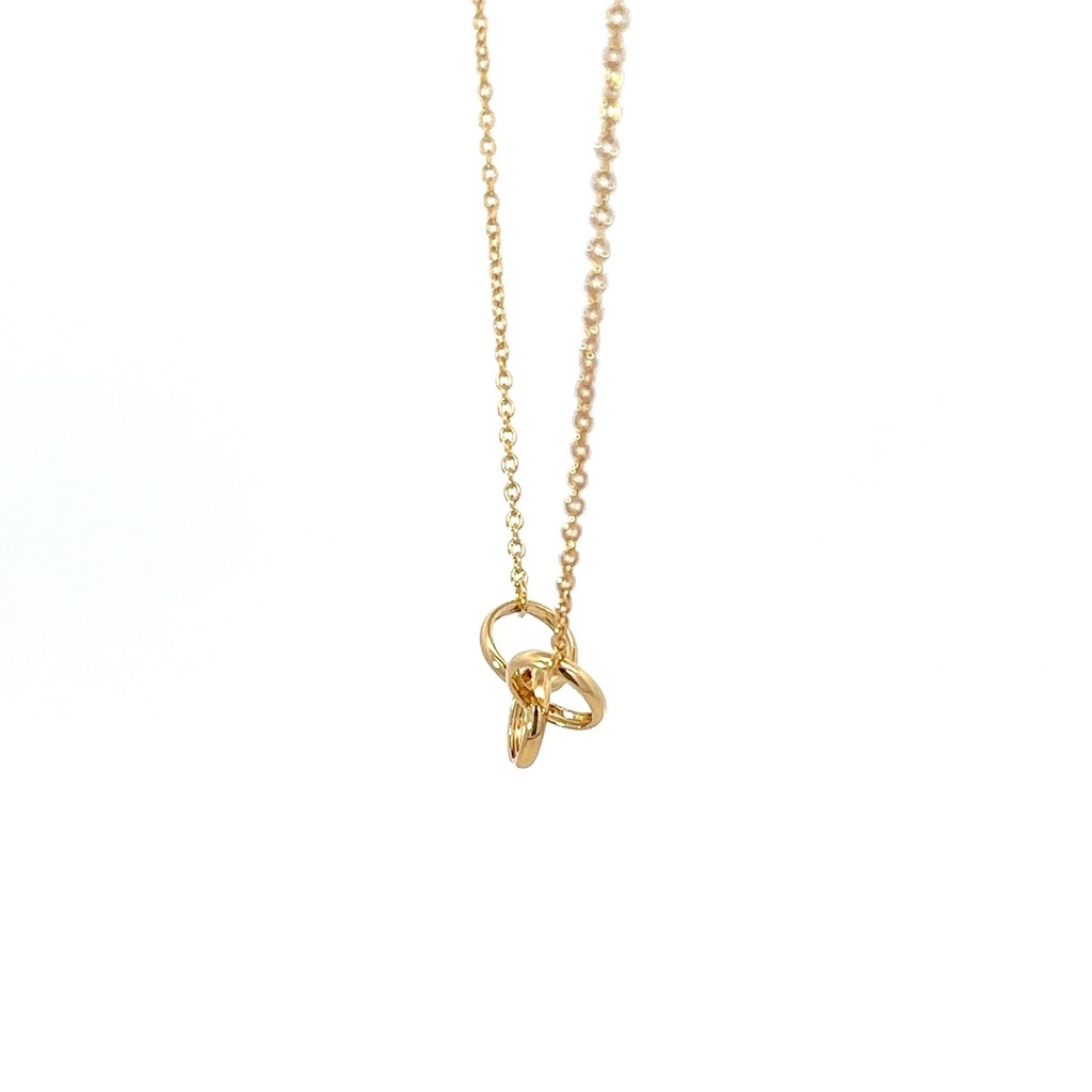 Petals Silver Necklace "Mother & Daughter & Son" With Linked Circles