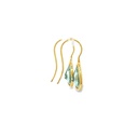 Gold Plated Aqua Green Teardrop Earrings