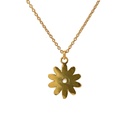 Gold Plated Brass Daisy Necklace With Small Gem