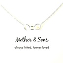 Petals Silver Necklace With Linked Circles "Mother & Sons"