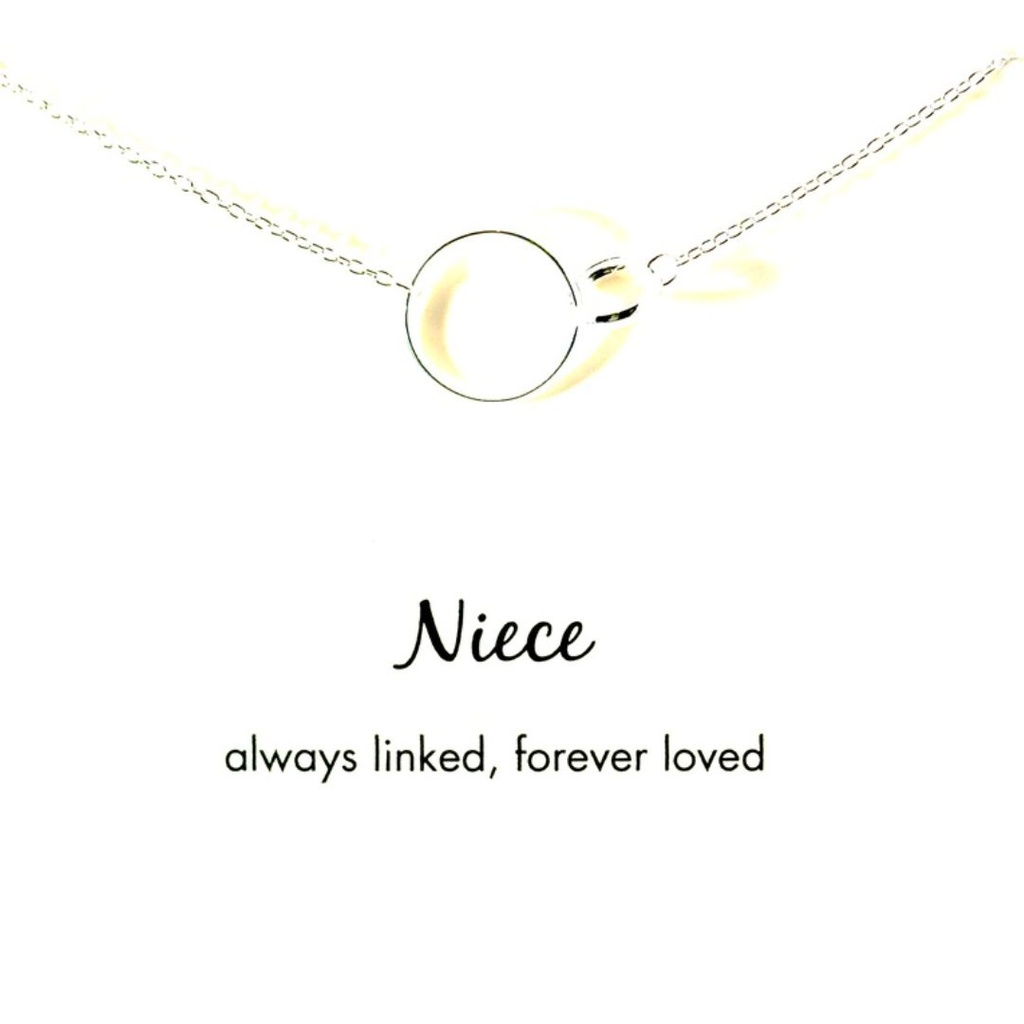 Petals Silver Necklace With Linked Circles "Niece"