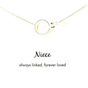 Petals Silver Necklace With Linked Circles "Niece"