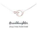 Petals Silver Necklace "Granddaughter"  With Linked Circles