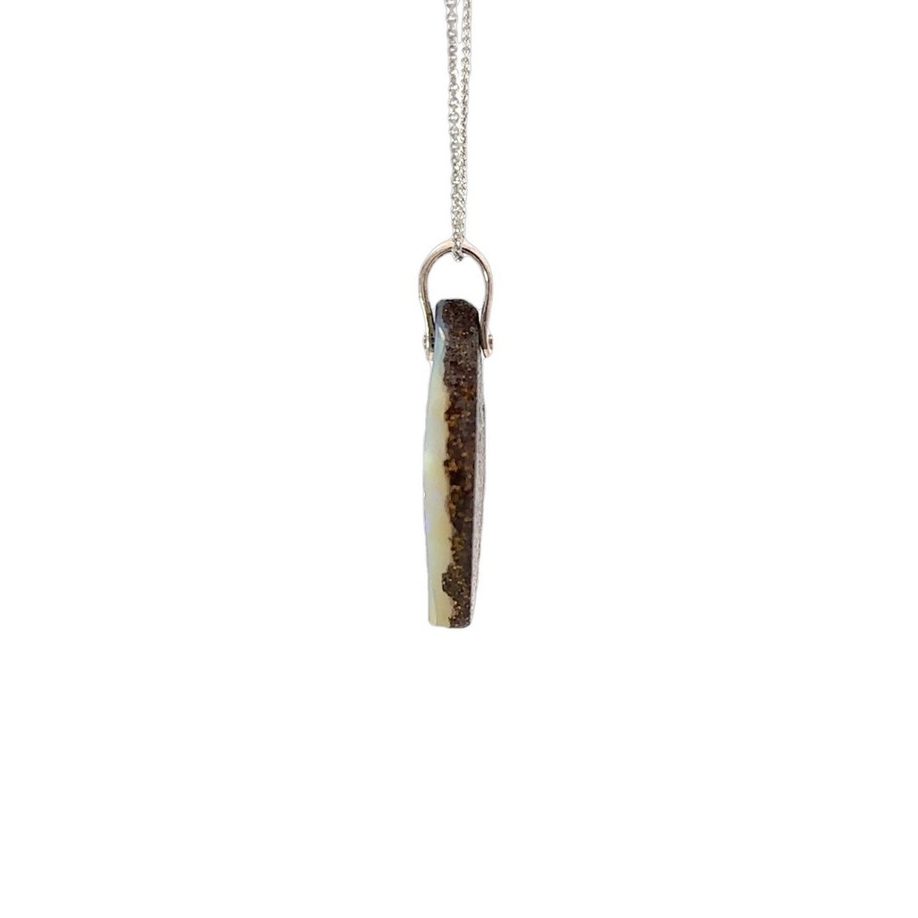 Australian Boulder Opal Pendant with Silver