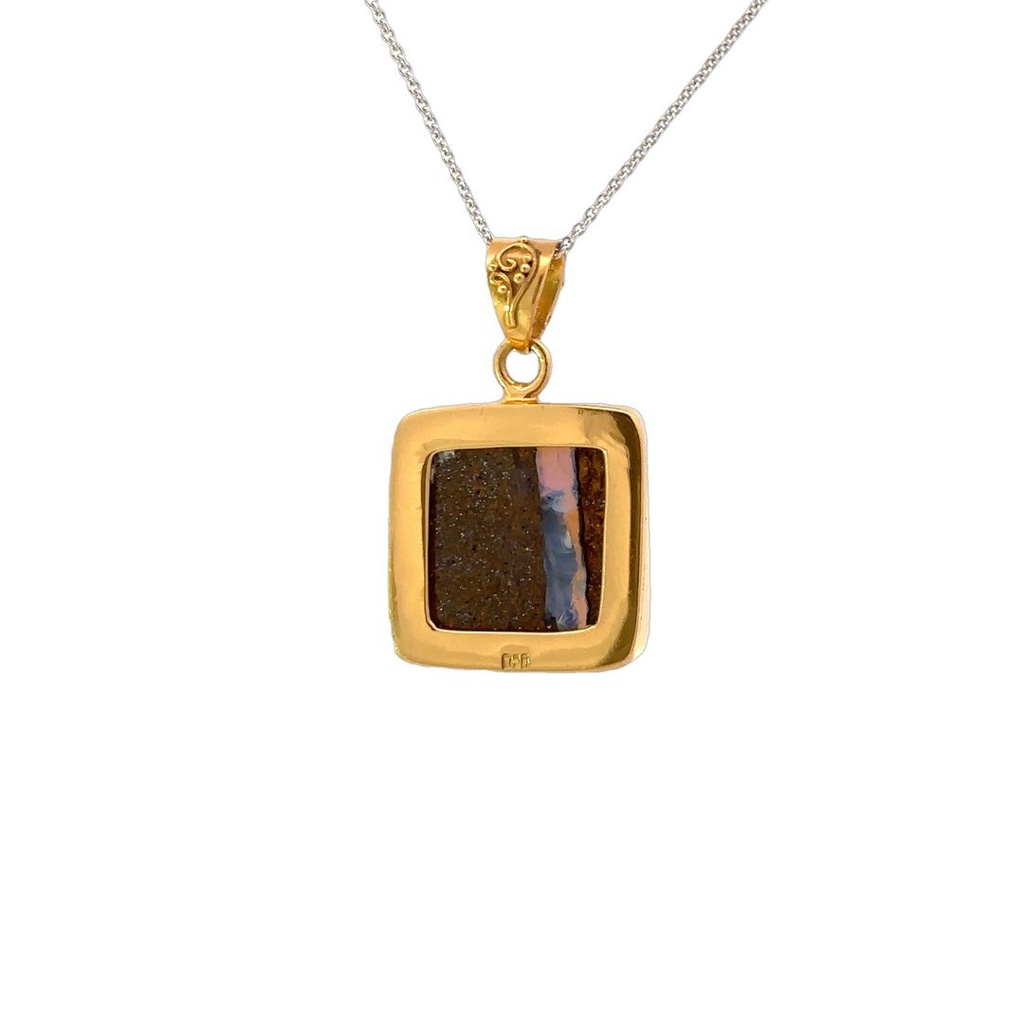 Solid Boulder Opal Pendant