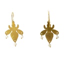 Earrings | Dazzling Gold Plated Brass with Pearls