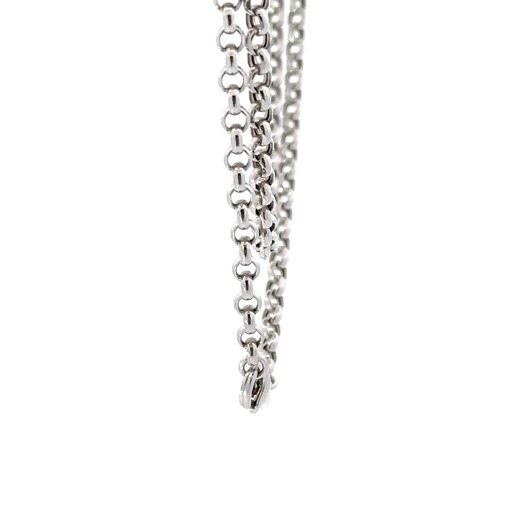 18ct White Gold 40cm Diamond Cut Belcher Chain