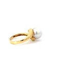 18ct Yellow Gold South Sea Pearl & Diamond Ring