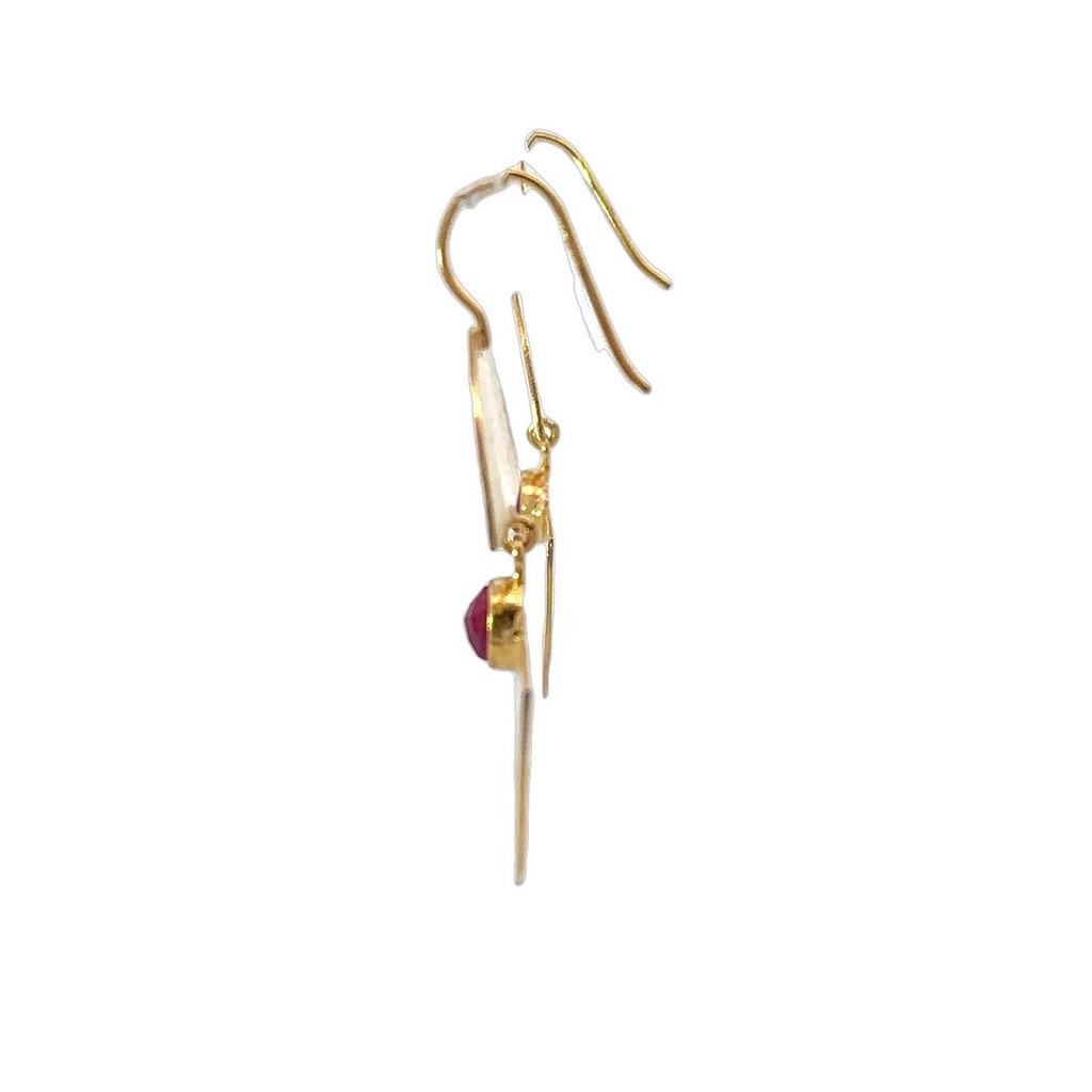 Earrings | Gold Plated Brass Tiered Moons