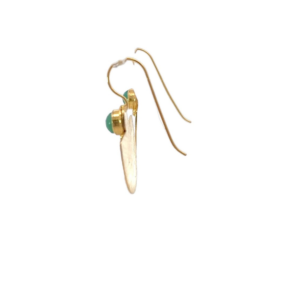 Earrings | Gold Plated Brass Tiered Moons
