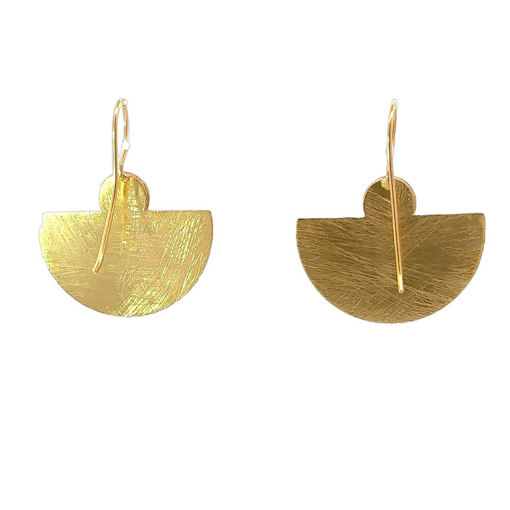 Earrings | Gold Plated Brass Tiered Moons