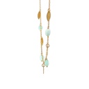 Necklace |Chalcedony & leaf Gold Plated chain