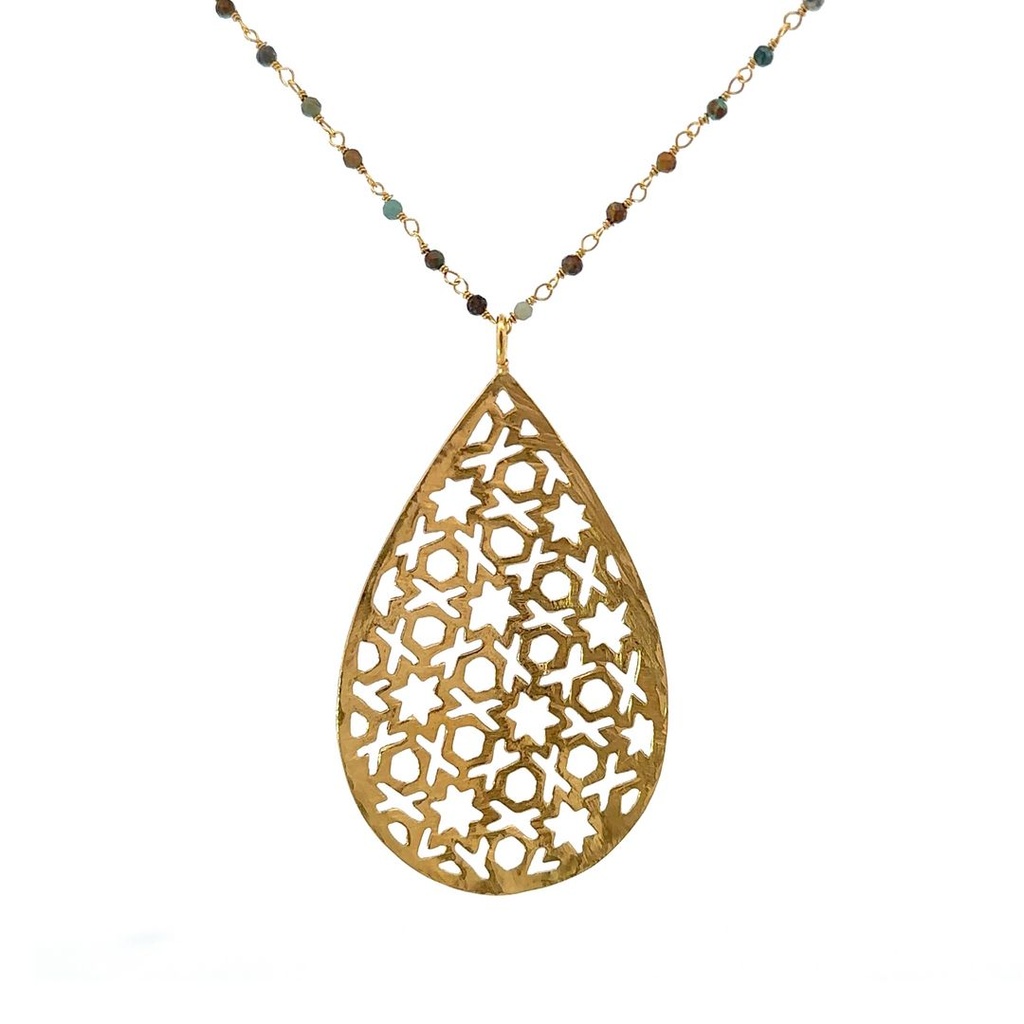 Necklace | Lotus Flower with Mixed Stones