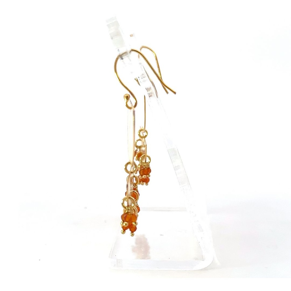 Dangling Earrings | Gold Plated Brass Tiered Moons