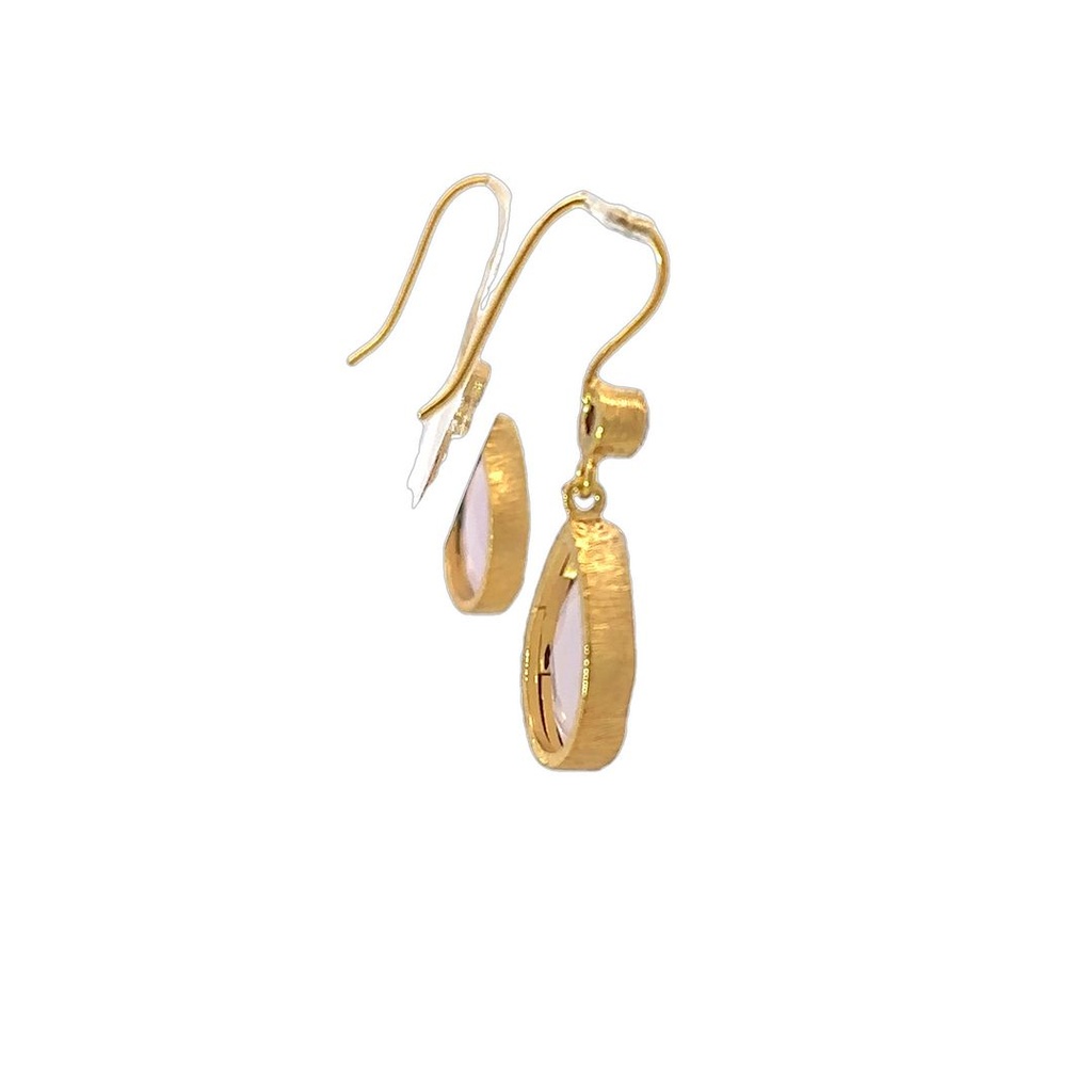 Dangling Earrings | Gold Plated Brass Moonstone Design (copy)