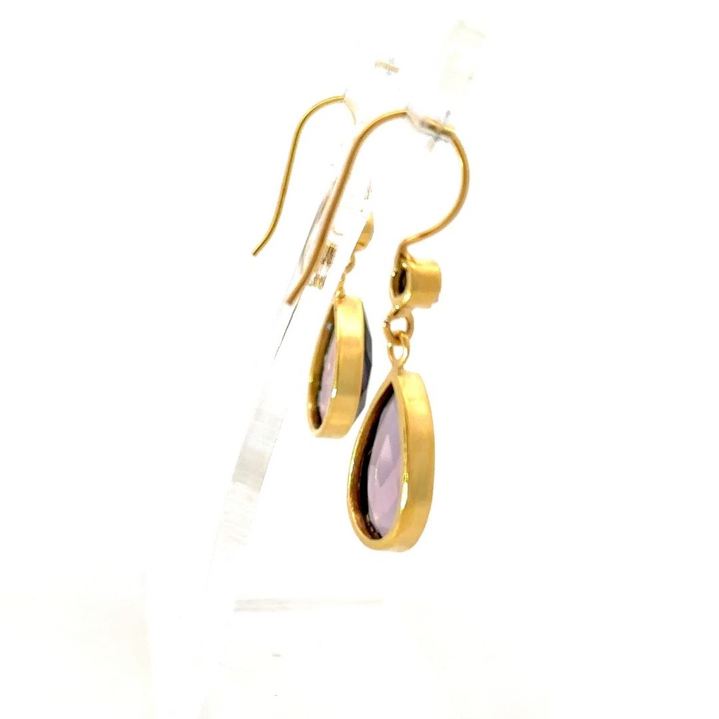 Dangling Earrings | Gold Plated Brass Moonstone Design (copy)