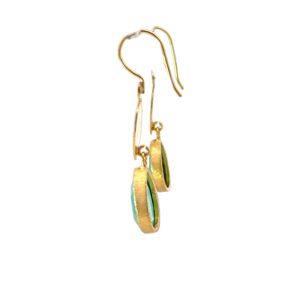 Dangling Earrings | Gold Plated Brass Moonstone Design (copy)