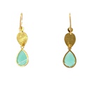 Dangling Earrings | Gold Plated Brass Dual Stone