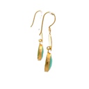 Dangling Earrings | Gold Plated Brass Dual Stone