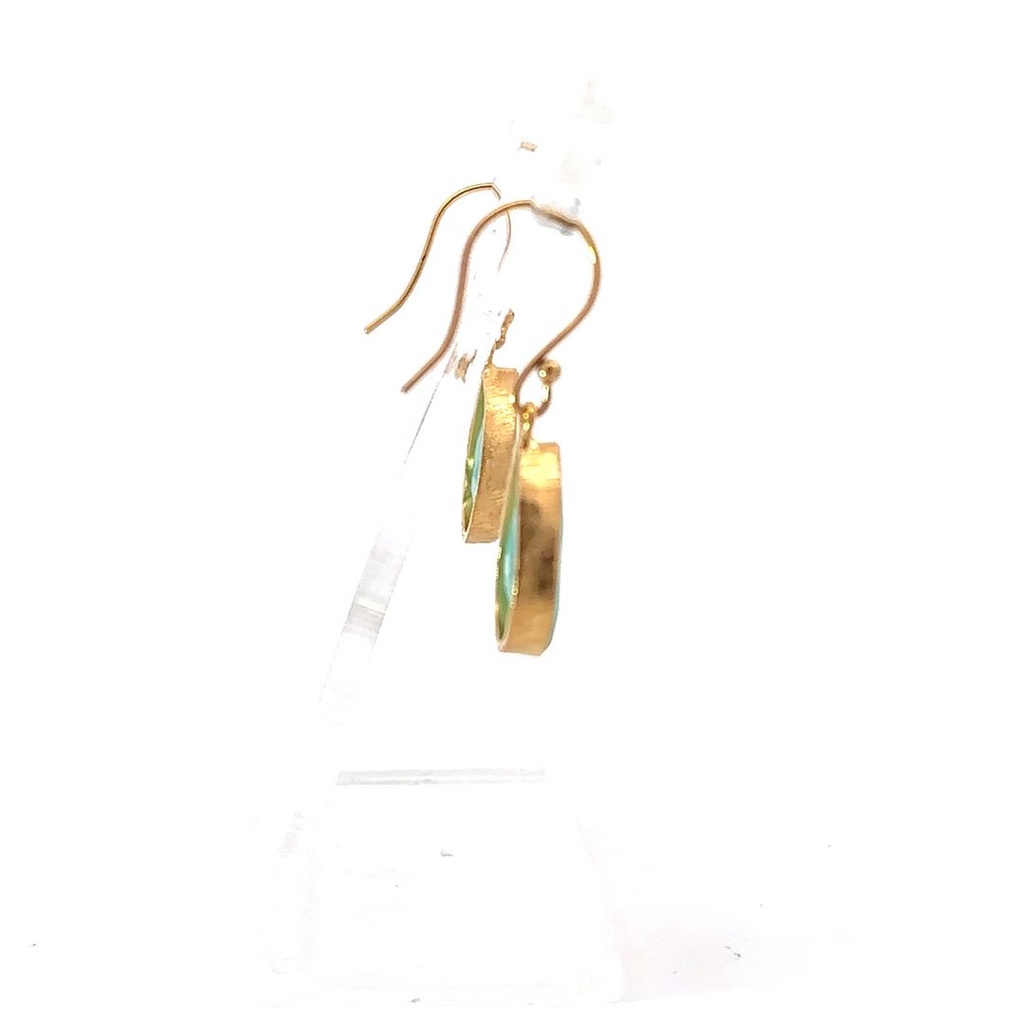 Dangling Earrings | Gold Plated Brass Design with Stone
