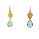 Dangling Earrings | Gold Plated Brass Dual Stone